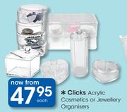 Clicks Acrylic Cosmetics Or Jewellery Organisers-Each