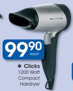 Clicks 1200W Compact Hairdryer