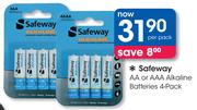 Safeway 4 Pack AA Or AAA Alkaline Batteries-Per Pack