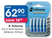Safeway 10 Pack AA Or AAA Alkaline Batteries-Per Pack
