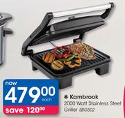 Kambrook 2000W Stainless Steel Griller SBG502