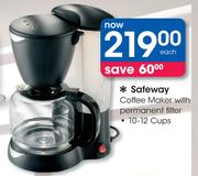Safeway Coffee Maker With Permanent Filter 10-12 Cups