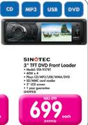 Sinotec 3" TFT DVD Front Loader STA-9378T