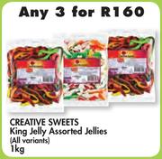 Creative Sweets King Jelly Assorted Jellies (All Variants)-3 x 1kg