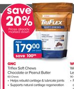 GNC Triflex Soft Chews Chocolate Or Peanut Butter 60 Chews-Per Pack