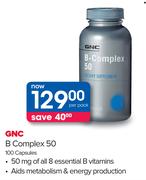 GNC B Complex 50 100 Capsules-Per Pack