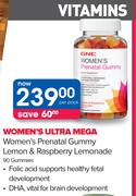 Women's Ultra Mega Women's Prenatal Gummy Lemon &  Raspberry Lemonade 90 Gummies-Per Pack