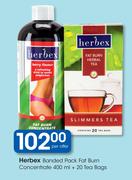 Herbex Banded Pack Fat Burn Concentrate-400ml+20 Tea Bags