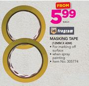 Fragram Masking Tape 12mmx40m-Each