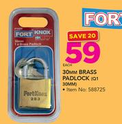 Fort knox 30mm Brass Padlock Q1 30mm