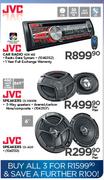 JVC Car Radio KDR456+ JVC Speakers CS-V56938+ JVC Speakers CS-J620-Per Pair