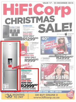 HiFi Corp : Christmas Sale (17 Dec - 24 Dec 2014), page 1