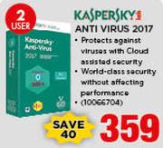 Kaspersky 2 User Antivirus 2017