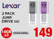 Lexar 2 Pack 16GB Jump Drive S50