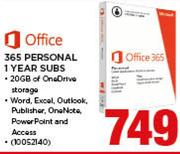 Microsoft Office 365 Personal 1 Year Subs