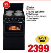 Univa 53Ltr 4 Plate Electric Stove 