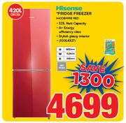 Hisense 420Ltr Fridge Freezer H420BMIRE RED