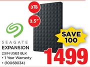 Seagate 2.5" 3TB Expansion 2.5IN USB3 BLK