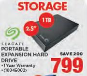 Seagate 2.5" 1TB Portable Expansion Hard Drive