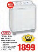 Defy 8Kg Twin Tub Washing Machine DTT166