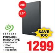 Seagate 2.5" Portable 2TB Hard Drive STBX20004011 