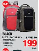 Black Buzz 15.6" Backpack MSP1606RD/BLK-Each