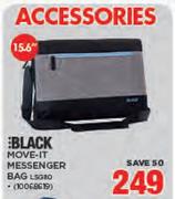 Black 15.6" Move-It Messenger Bag