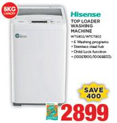 Hisense 8Kg Top Loader Washing Machine WTS802/WTCT802