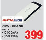 Ultra Link Powerbank White 10000 Mah
