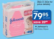 Johnson's 288 Baby Wipes-Per Pack