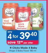 Clicks Made 4 Baby Stage 3 Baby Food-4 x 180ml