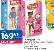Huggies Gold Boys Or Girls Disposable Nappies Jumbo Pack-Per Pack