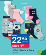 Clicks Made 4 Baby Socks-Per pair