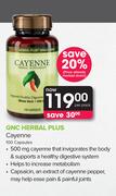 GNC Herbal Plus Cayenne-100 Capsules Per Pack