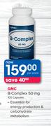GNC B-Complex 50 mg 100 Capsules-Per Pack