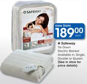 Safeway Tie Down Electric Blanket-Each