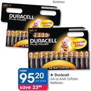 Duracell AA Or AAA 12 Pack Batteries-Per Pack