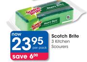 Scotch Brite 3 Kitchen Scourers-Per Pack