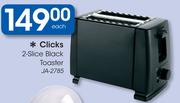 Clicks 2 Slice Black Toaster JA-2785