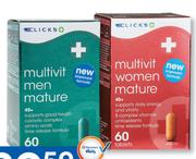 Clicks Multivit For men Or Women Mature Or Adult 60 Tablets-Per Pack