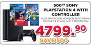 PS4 500GB Sony Playstation 4 With Controller