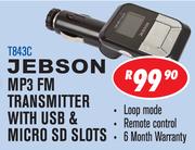 Jebson MP3 FM Transmitter With USB & Micro SD Slots T843C