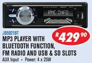 Jebson MP3 Player With Bluetooth Function, FM Radio And USB & SD Slots JB5921BT