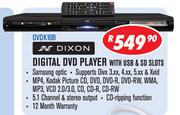 Dixon Digital DVD Player With USB & SD Slots DVDK10B