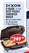 Dixon 2-Slice Deep Pocket Sandwich Maker 