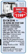 Dixon 4K Ultra HD Stunt Cam Includes Waterproof Housing & Accessories H9+