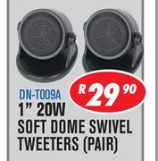 Dixon 1" 20W Soft Dome Swivel Tweeters Pair DN-T009A