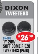 Dixon 1" 20W Soft Dome Piezo Tweeters Pair DN-T03