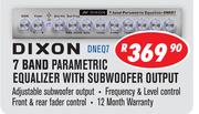 Dixon 7 Band Parametric Equalizer With Subwoofer Output DNEQ7