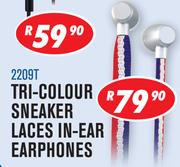 Dixon Tri-Colour Sneaker Laces In-Ear Earphones 2209T